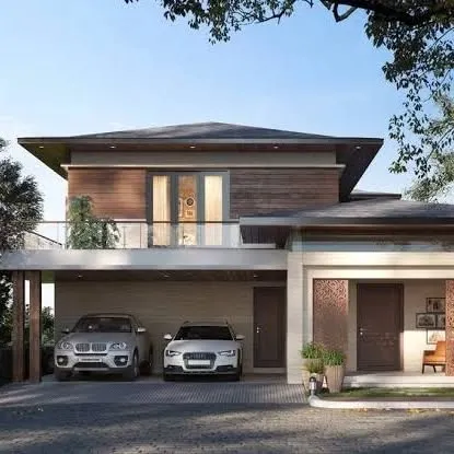 An architectural render of a modern villa, similar to the ones I consult on. My expertise lies in applying timeless Vastu principles to contemporary home designs for optimal results.