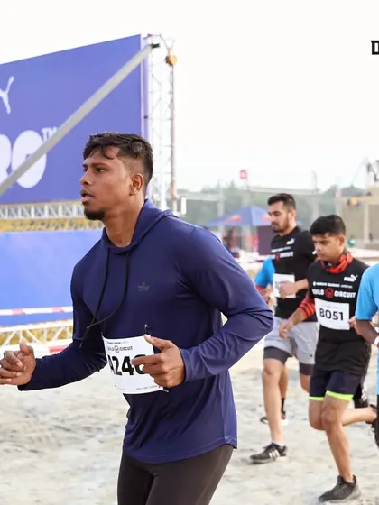Focused and in the zone during the running portion of the Devil's Circuit. Endurance is the foundation that all other skills are built upon.