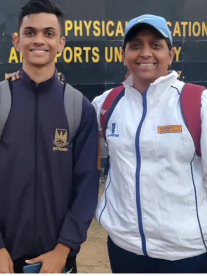 A proud moment with my athlete Yash Joshi at the State Junior Athletics Championship, where he secured a bronze medal in the 400m run.