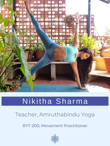 Meet Nikitha Sharma, an internationally certified teacher and movement practitioner. Her background in movement arts brings a strong focus on breath, alignment, and exploring physical capabilities.