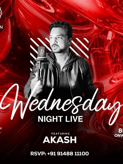 Midweek magic is here. Join us for Wednesday Night Live featuring the incredible Akash, as he sets the perfect vibe.