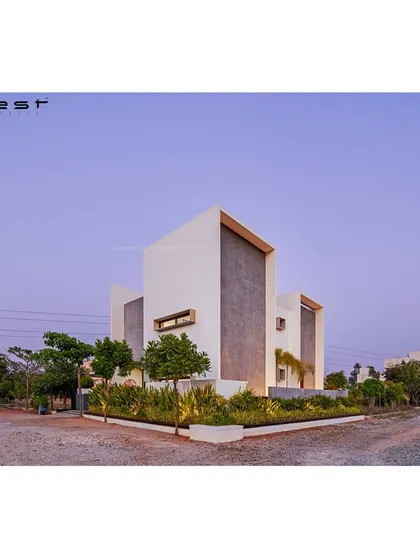 A side-by-side of the render and the reality of the 'Framed House,' demonstrating our ability to execute a design concept with precision.
