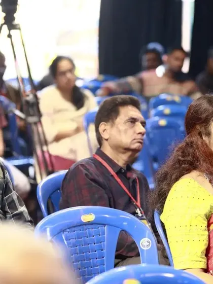 The audience at our Dhaatu International Puppet Festival conference. Our events attract a diverse crowd of artists, students, and cultural enthusiasts, all eager to learn more about puppetry.