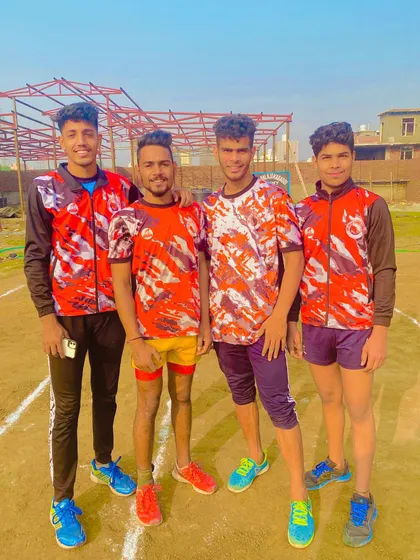 A few of our senior players after a training session, wearing our academy jerseys with pride.