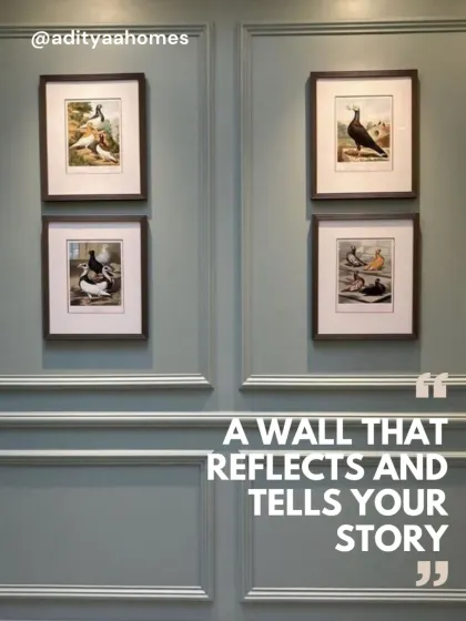 A wall should do more than just decorate; it should tell your story. Here, classic wall moulding creates the perfect frames for artwork, turning a simple wall into a personal gallery.
