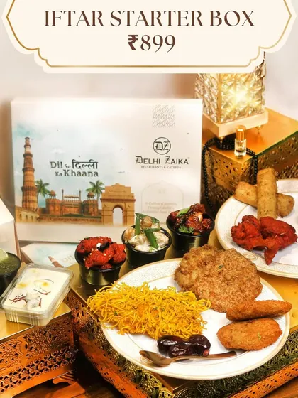 Our Iftar Starter Box, priced at ₹899, serves 4 people. It's a collection of our most popular starters, perfect for kicking off your Iftar meal.