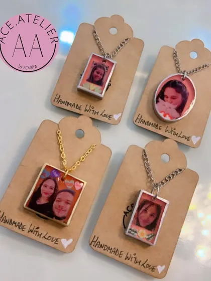 Keep your loved ones close with a custom photo pendant. I can preserve your favorite pictures in different shaped pendants, creating a unique and personal piece of jewelry.