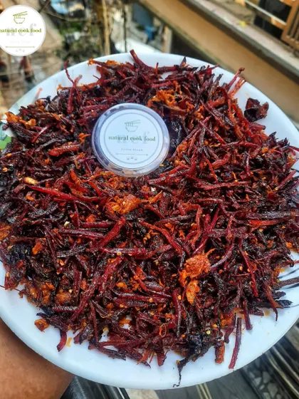 My buff dry 'singju', another one of my special non-veg salad preparations.