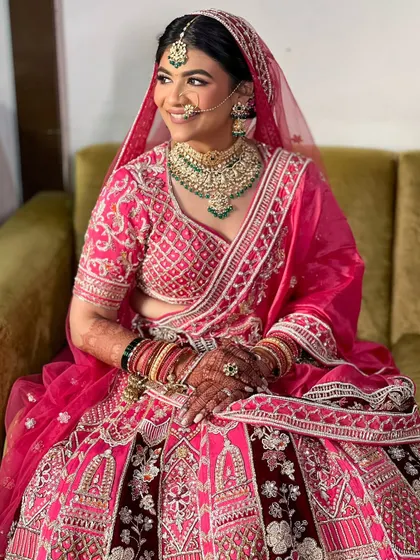 Another beautiful shot of this radiant bride, her hair perfectly styled for her big day.