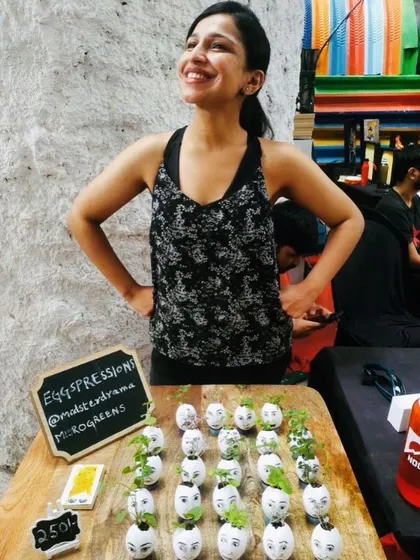 Another shot from my early days selling eggshell planters. So grateful for the journey and the community that has supported my sustainable art practice.