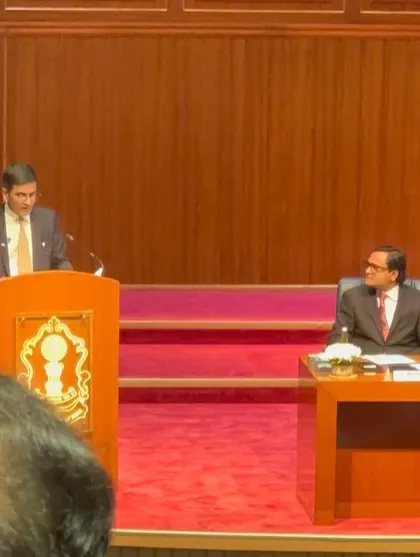 At the felicitation function for newly appointed Supreme Court Justices, presided over by Chief Justice Dr. D.Y. Chandrachud. These events celebrate the continued strength of our judiciary.