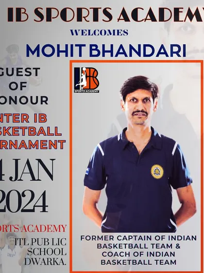 The official poster for our Inter IB 2.0 Basketball Tournament, featuring special guest Mohit Bhandari. We strive to create events that celebrate and elevate the game.