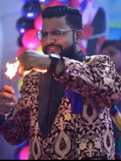 A close-up shot of my fire magic act. The ability to control fire, even for a moment, is a powerful illusion that adds an element of danger and excitement to the show.