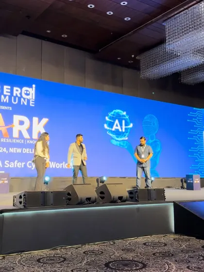 A wide shot of the stage during my performance for the top Cyber Security Leaders of our country.