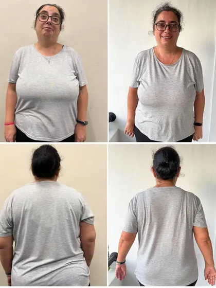 These multi-angle shots of Melanie's transformation are proof that no shortcuts are needed when you have consistent training and a solid plan.