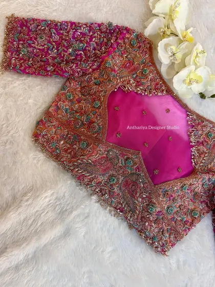 Another view of the stunning back design of the blouse.