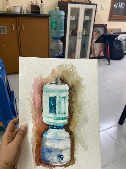 A very quick still life painting of a water dispenser, done at a friend's gallery. Inspiration can strike anywhere, and I'm always ready to paint what's in front of me.