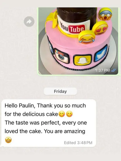 The best reward is a happy client! Here's the wonderful feedback I received for the social media cake.
