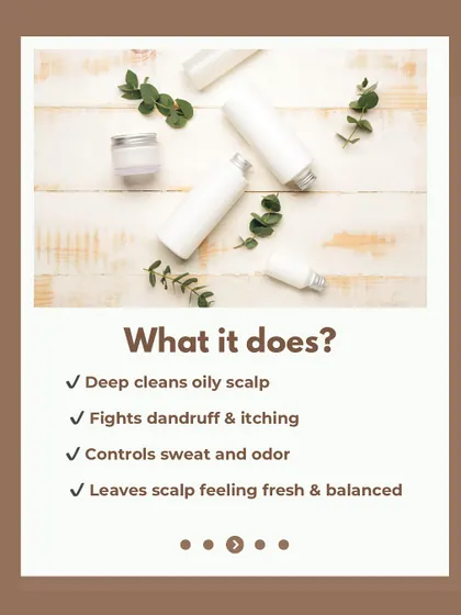 What does the DIY Neem and Lemon mask do? It deep cleans an oily scalp, fights dandruff and itching, controls sweat and odor, and leaves your scalp feeling fresh and balanced.