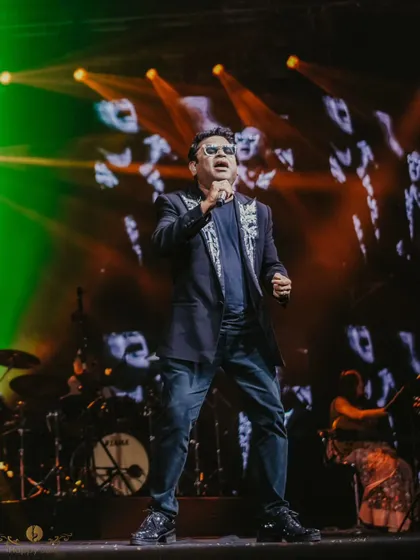 The legendary A.R. Rahman captivating the audience at the Solar Festival. This shot captures the energy and passion of his live performance.
