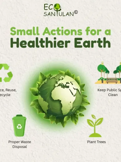 Small actions lead to a healthier Earth. We promote simple habits like proper waste disposal, planting trees, keeping public spaces clean, and following the 3Rs.