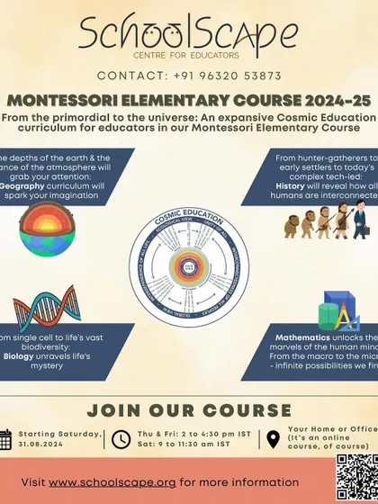 An overview of the expansive Cosmic Education curriculum in our Montessori Elementary Course, designed to spark imagination and travel through life's mysteries.