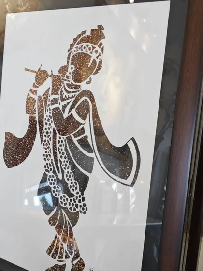 A look at some of the diverse art you can find at our gallery, from traditional Krishna paper-cut art to modern abstract paintings. There is always something new to discover.