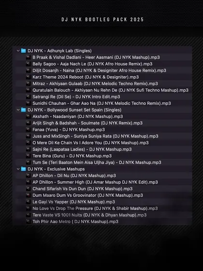 More tracks from the 2025 Bootleg Pack, including my Adhunyk Lab singles and exclusive edits. I love putting these together for other DJs and my fans to enjoy.