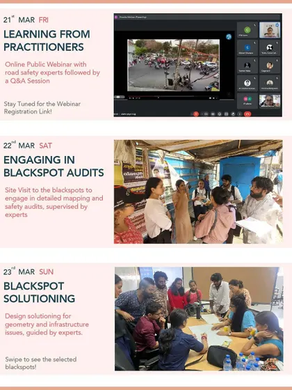The itinerary for our Project Intersect workshop, covering learning from practitioners, on-site blackspot audits, and collaborative design solutioning sessions.