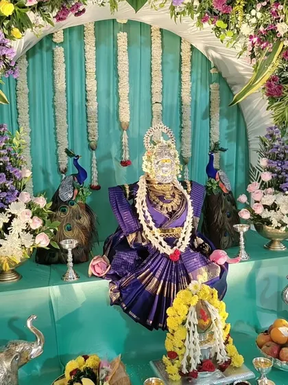 Another view of the Varamahalakshmi setup.