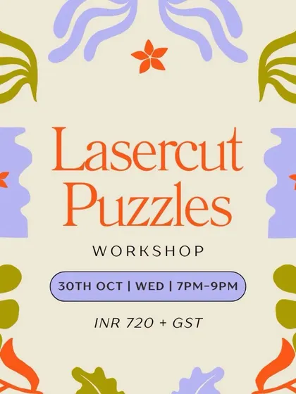 Another poster for our popular laser cut puzzles workshop. A great way to spend an afternoon learning a new skill.
