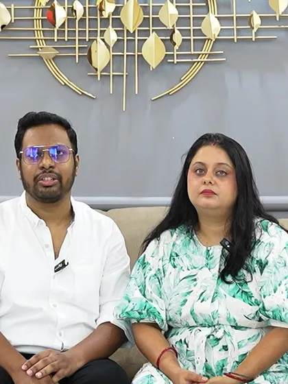 A happy moment with clients Anandmayee and her husband, who trusted me to bring their vision to life.