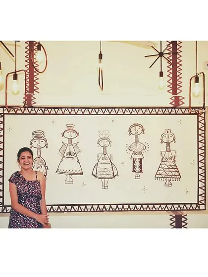 Proudly standing by the finished piece at Cafe Cofix. It’s always rewarding to see a concept come to life and transform a space.