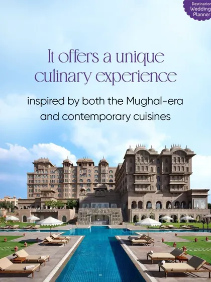 Fairmont Jaipur offers a unique culinary experience inspired by both the Mughal era and contemporary cuisines, ensuring a feast for your guests.