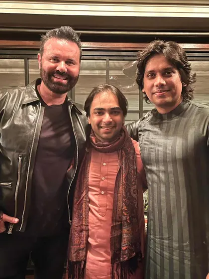 With award-winning director Christian Elliot and my tabla accompanist after our private concert at Soho House. It's always interesting to connect with artists from different fields.