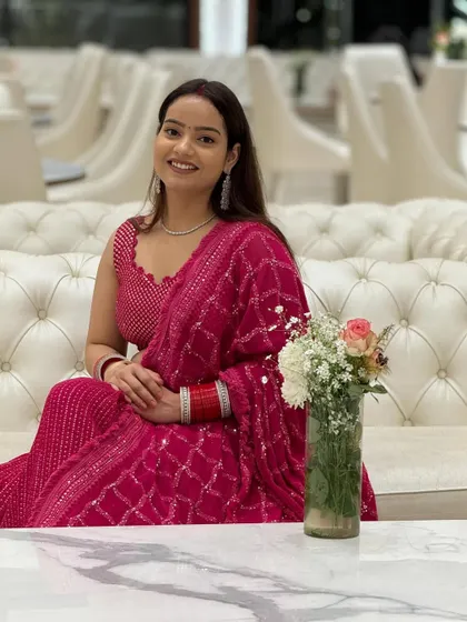 Enjoying the beautiful decor at an event.