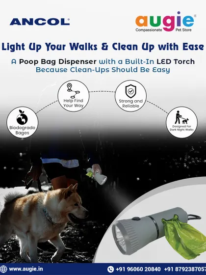 Light up your walks and clean up with ease. This handy poop bag dispenser comes with a built-in LED torch, so you're never fumbling in the dark. It even includes strong, biodegradable bags.