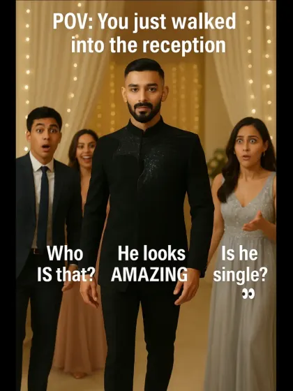 POV: You just walked into the reception. This is the main character energy our outfits give you. Who is that? He looks amazing. Is he single?
