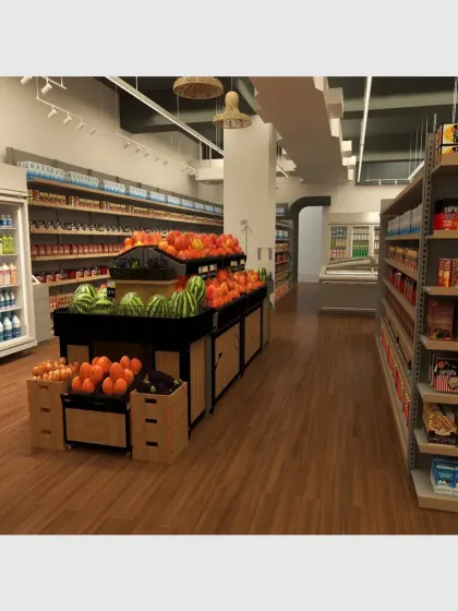 A duplicate image showing the fresh produce section from a consistent angle, reinforcing the planned layout and aesthetic.