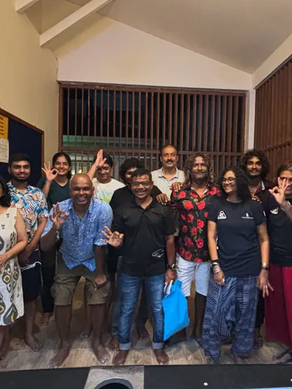 A happy group photo at the end of a successful dive trip in the Maldives. So many stories and laughs were shared with this special bunch.