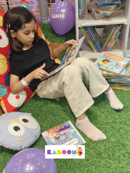 A quiet moment with a good book. We offer a space for both active and calm play.