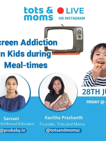 Screen addiction during mealtimes is a common struggle for parents. I'm looking forward to discussing practical tips and strategies to manage this in my upcoming live session with Tots and Moms.