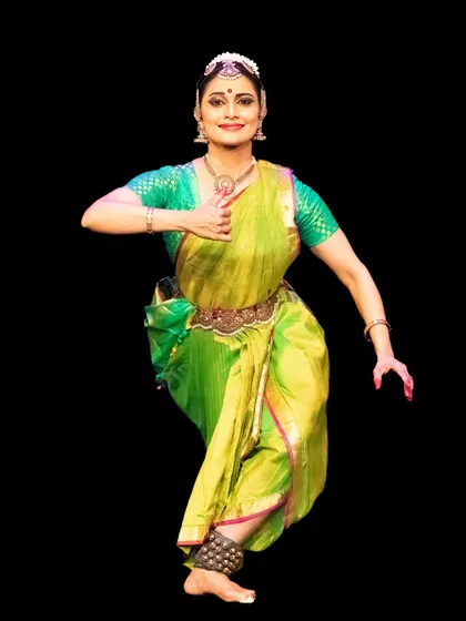A graceful and poised stance from a performance in London.