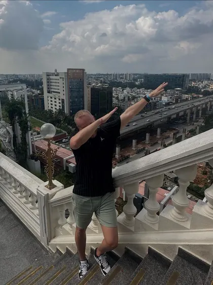 Coach Maros enjoying the view over Bangalore. We were thrilled to show him our city and share our culture during his visit.
