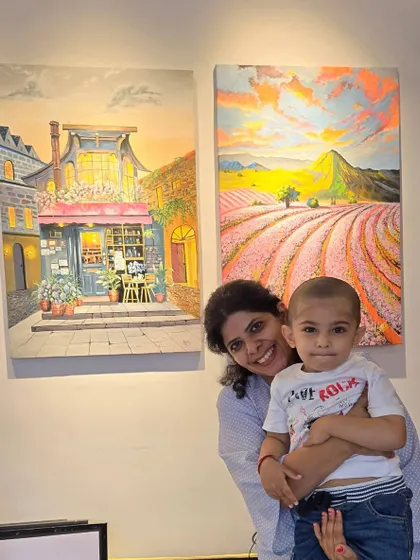 We thank our wonderful art collectors for their purchase of these two paintings by artist Moin. Seeing our art find a loving home is the best part of what we do.