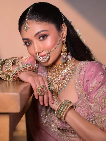 A stunning portrait showcasing the complete look. The luxury soft glam makeup is perfect for the modern bride who wants to feel radiant and refined.
