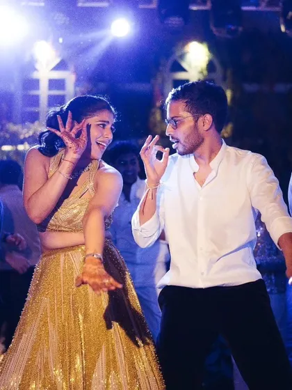 The bride and her brother share a dance. We love seeing these special family moments unfold on the dance floor.