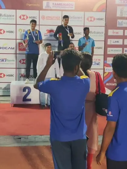 A moment of pride at the 38th Junior National Athletics Championship in Coimbatore. My athlete Jason Castelino is on the podium after winning a silver medal in the 100m run.