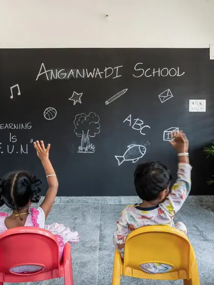 These images further detail the thoughtful design of the Anganwadi school, from the playful interactions on the stairs to the calm, well-lit interiors. Each photo highlights my commitment to creating spaces that are not just buildings, but nurturing environments for growth and community.