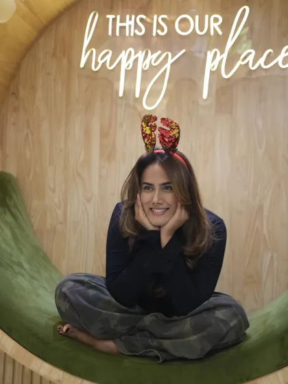 A beautiful portrait in our "happy place" chair, with her hair perfectly styled to frame her face.